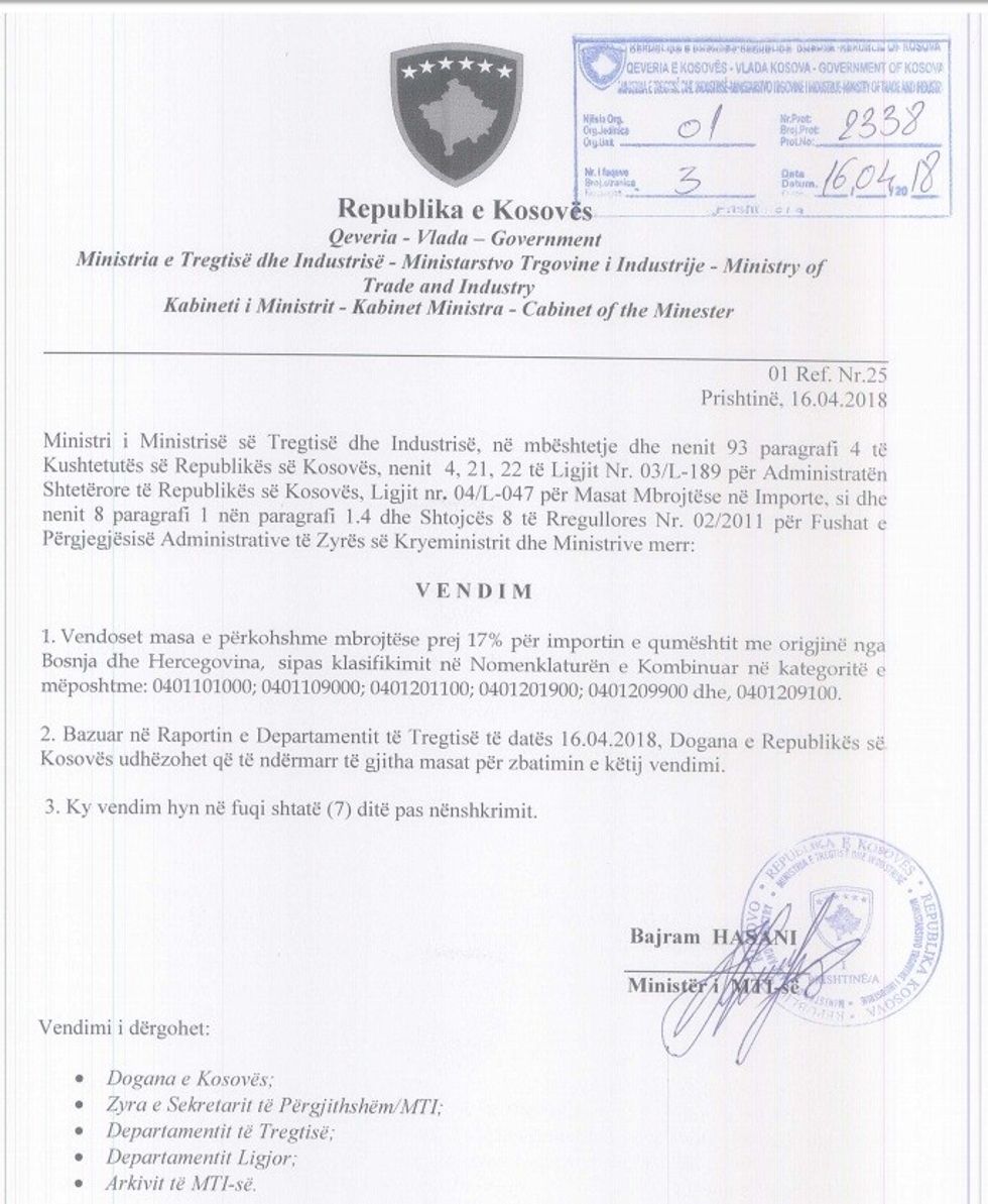 Vendimi per masat mbrojetese te qumeshtit