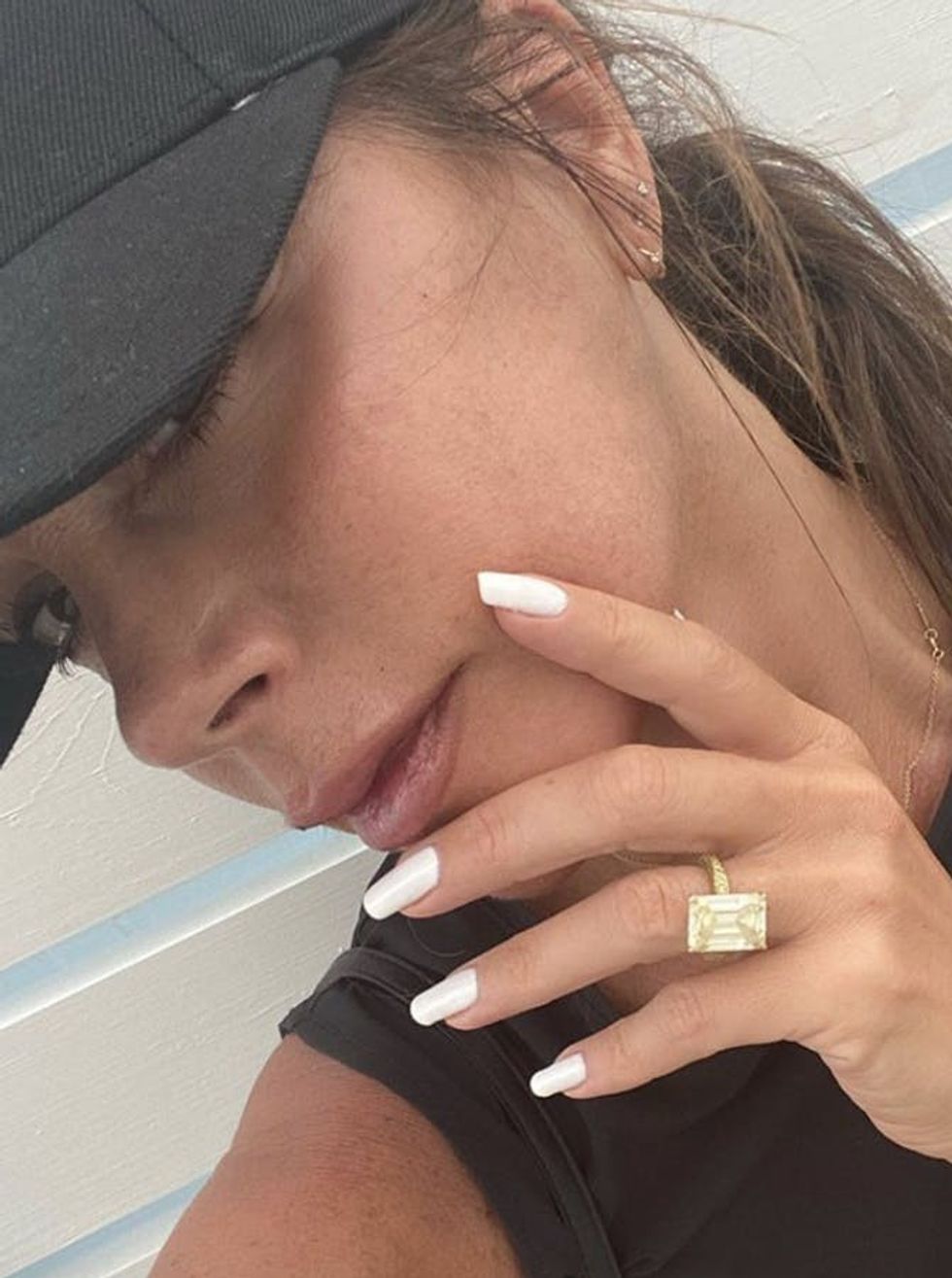 victoria beckham white nail trend