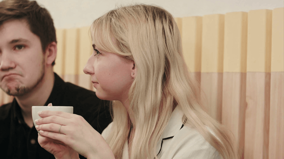 videoblocks portrait of young couple talking seriousl