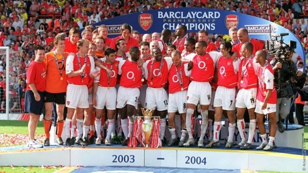 vieira skippered the invincibles squad pictured arsenal