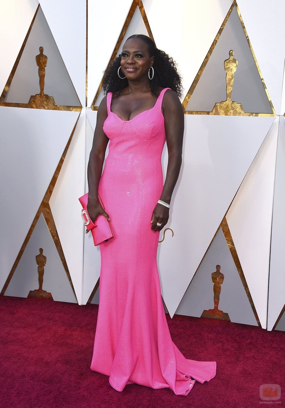 viola davis posa alfombra roja oscar 2018