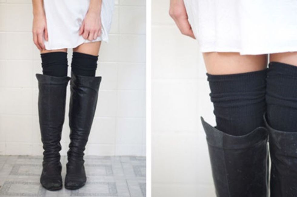 Vishni çorape të gjata pa u dukur si nxënëse foto 4