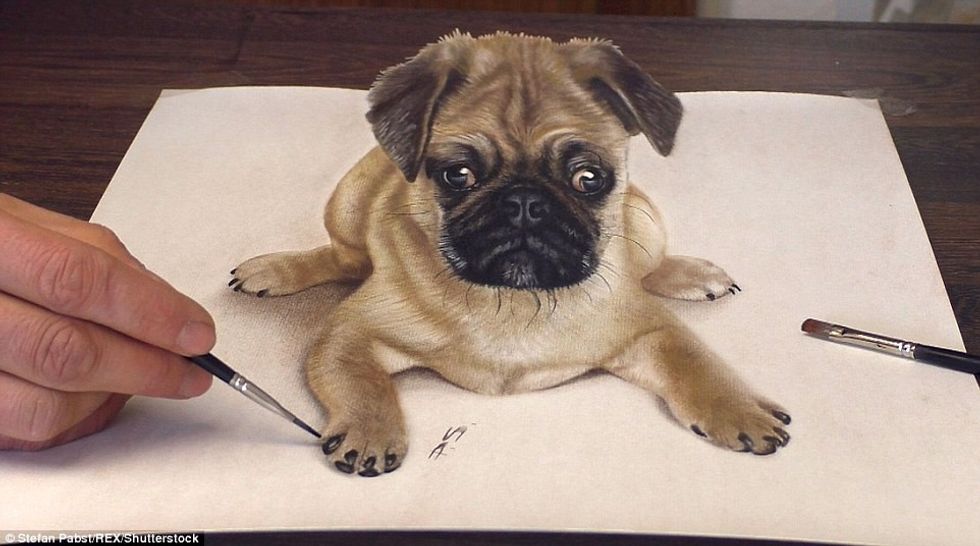 Vizatimet tredimensionale që duket sikur kanë dalë nga sipërfaqja foto 3