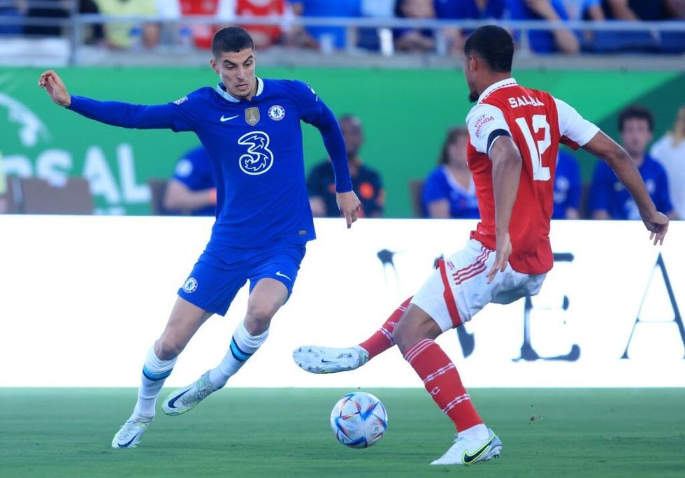 William Saliba in action for Arsenal vs Chelsea