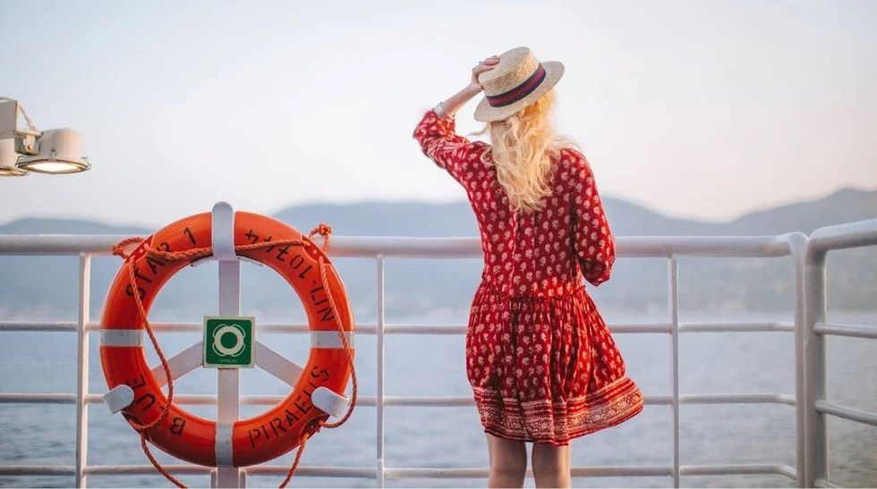 Woman Floral Printed Dress Summer Picnic Yacht