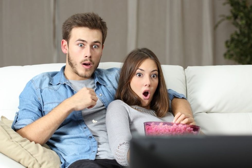 woman watching porn with husband