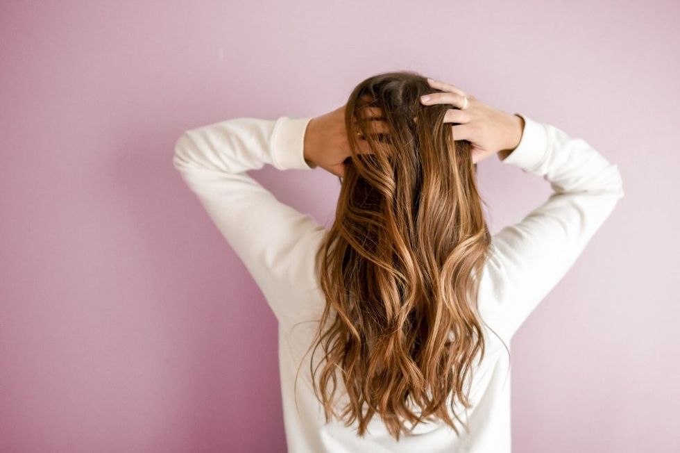Woman with natural healthy hair
