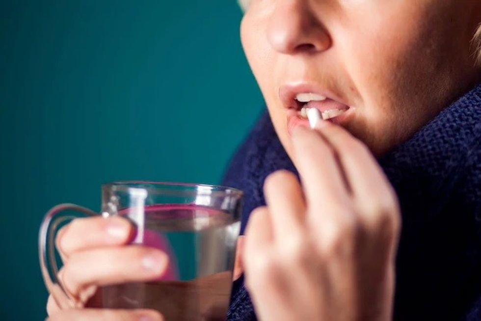 woman with short blond hair got flu t