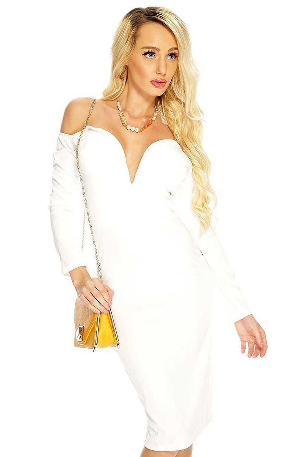 Womens Clothing Party Dresses White Off Shoulders Knee Length Sexy Party Dress sexy dresses