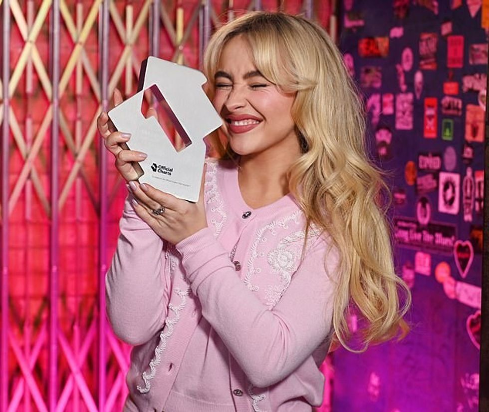 Working late has been worth it for Sabrina Carpenter. The songstress , 25, was announced as the youngest female artist to reach number one and two in the same week in the UK