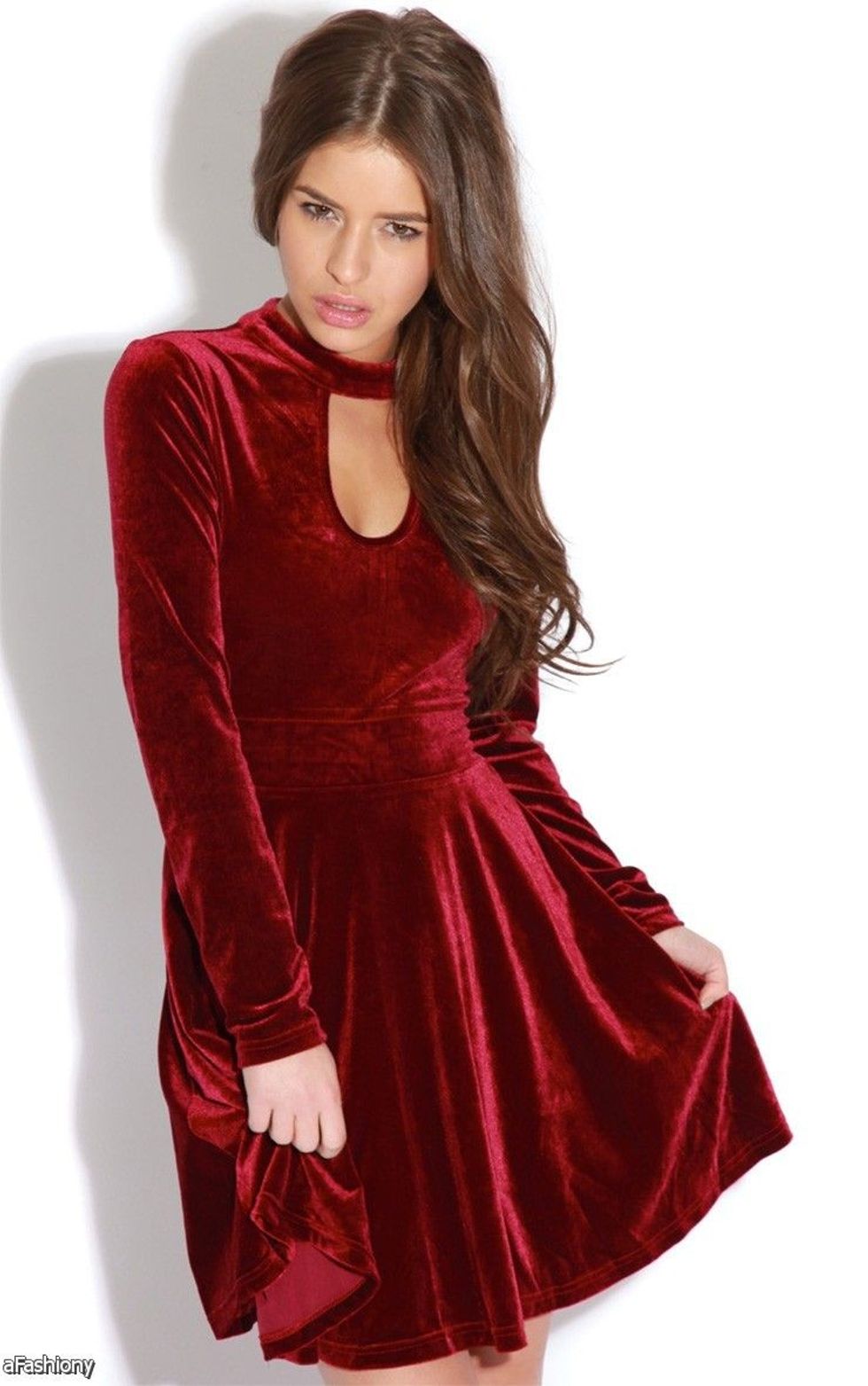 wpid-Red-Velvet-Skater-Dress-2014-2015-0