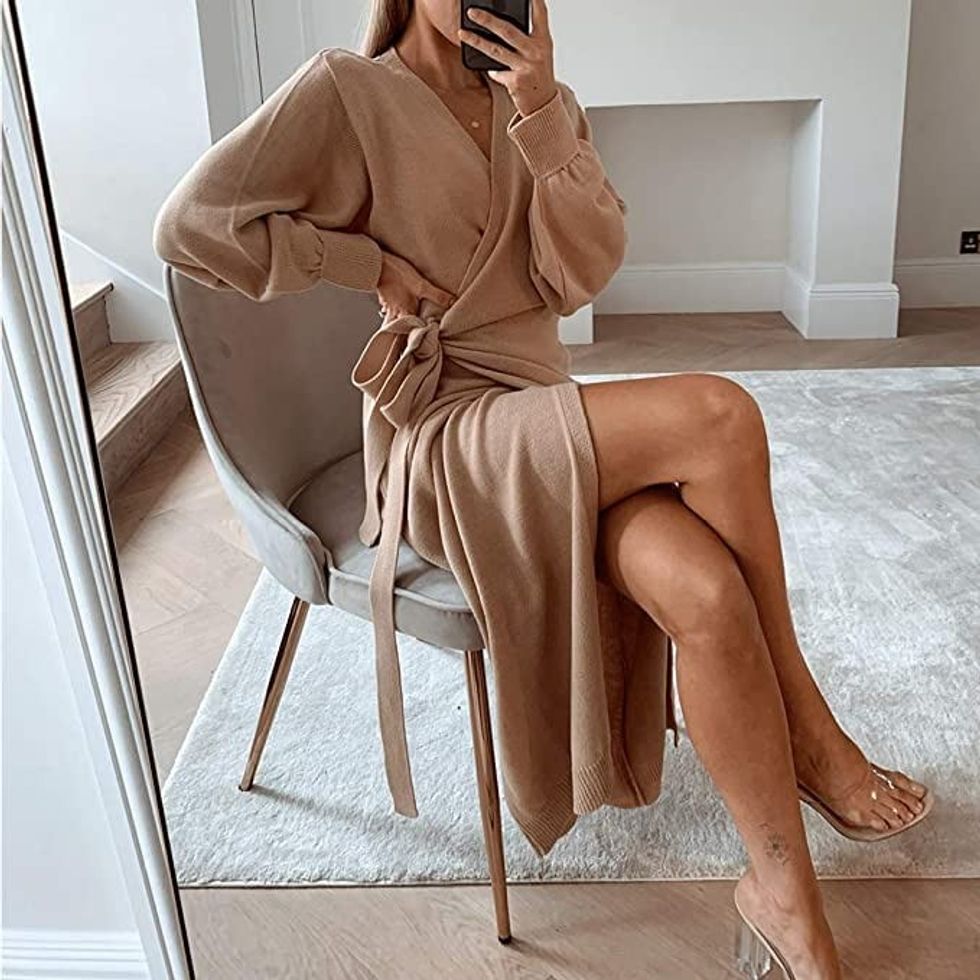 Wrap Sweater Dress Exlura Knit Sweater Wrap Dress