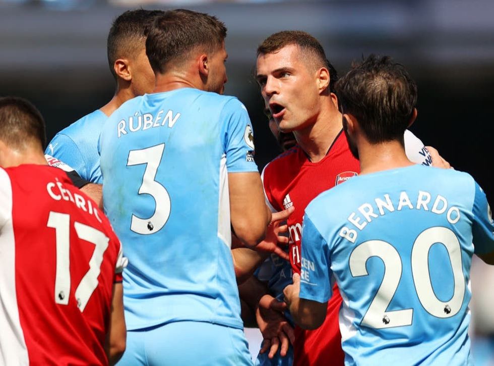 xhaka vs man city