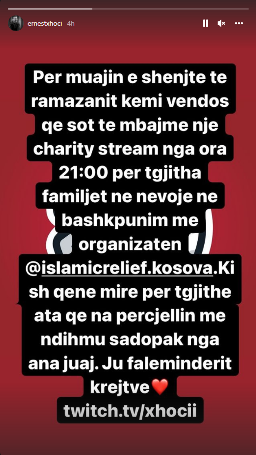 xhoci charity stream