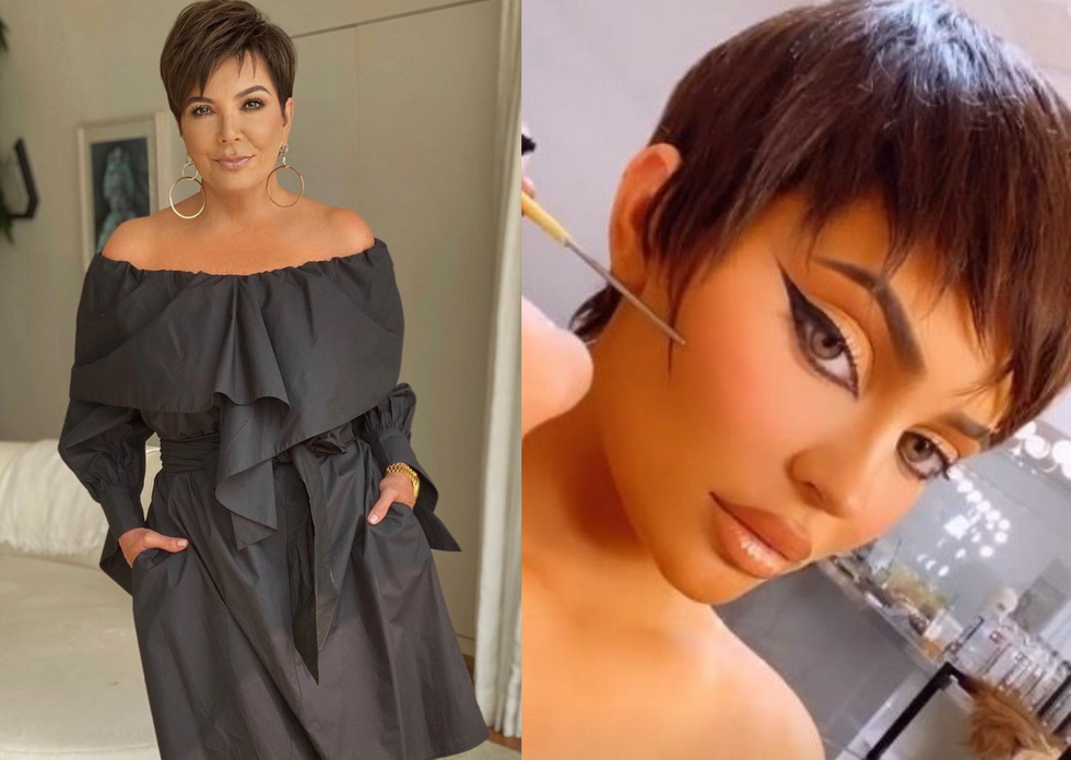 Yellow Woman Photo Contemporary Grids Birthday Card 1