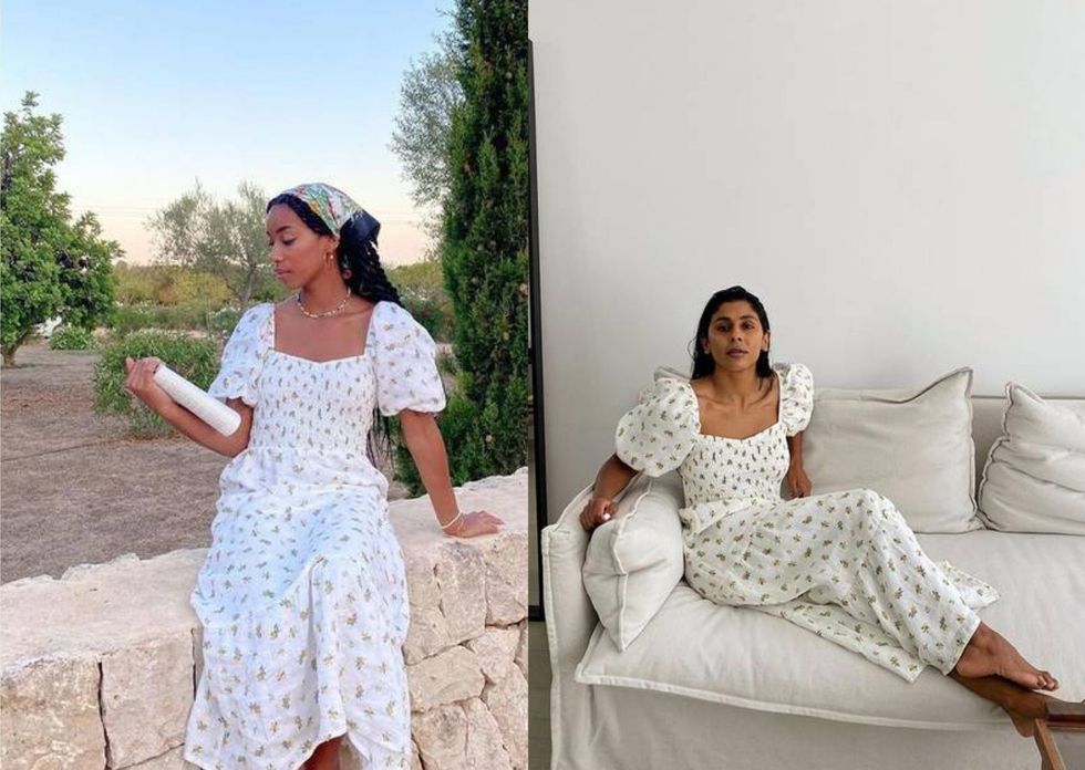 Yellow Woman Photo Contemporary Grids Birthday Card 2