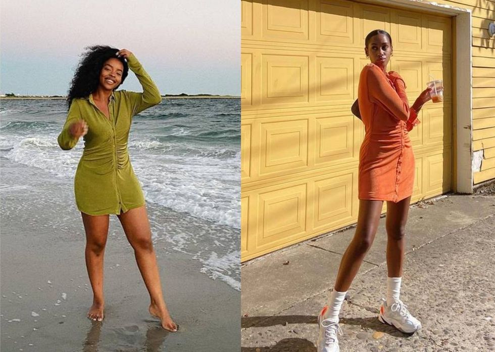 Yellow Woman Photo Contemporary Grids Birthday Card 4