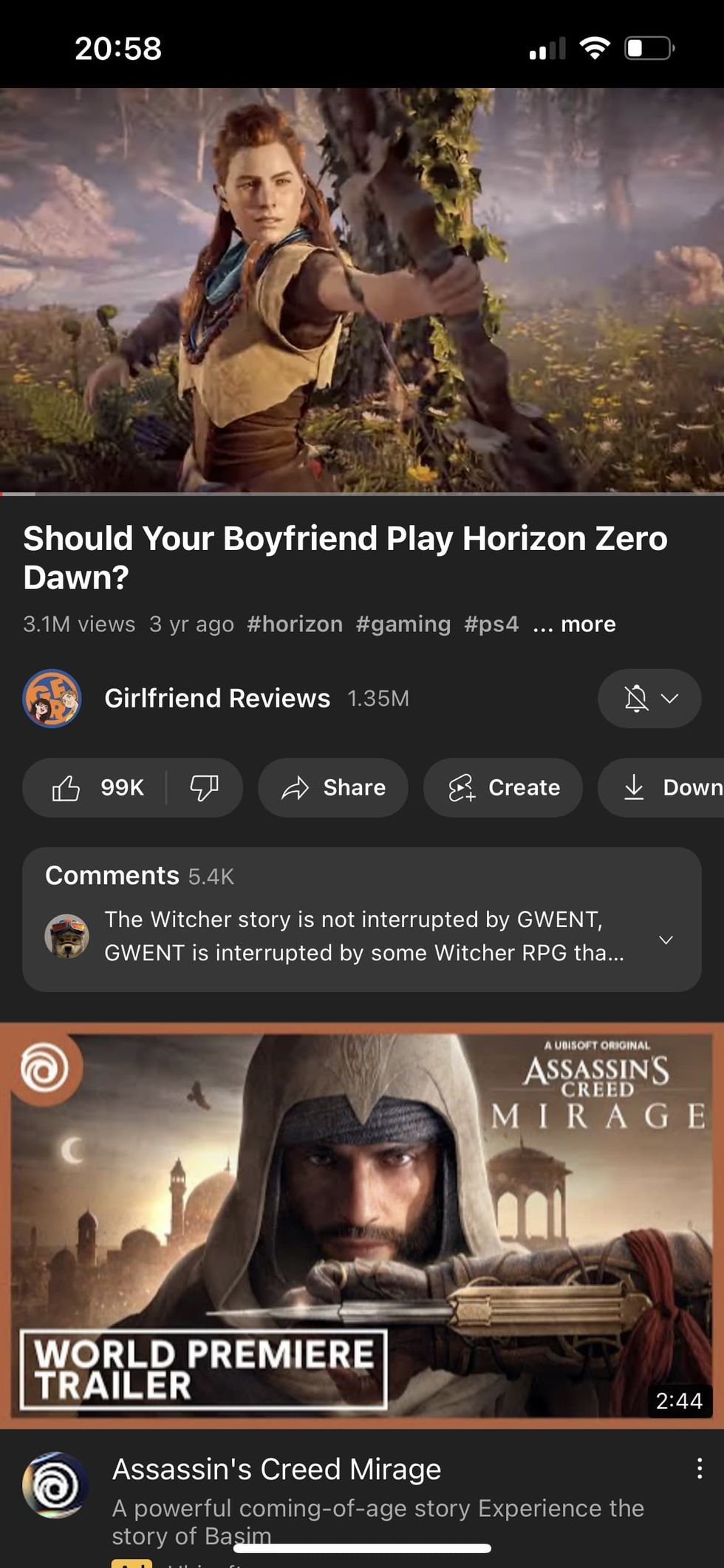 YouTube new video page