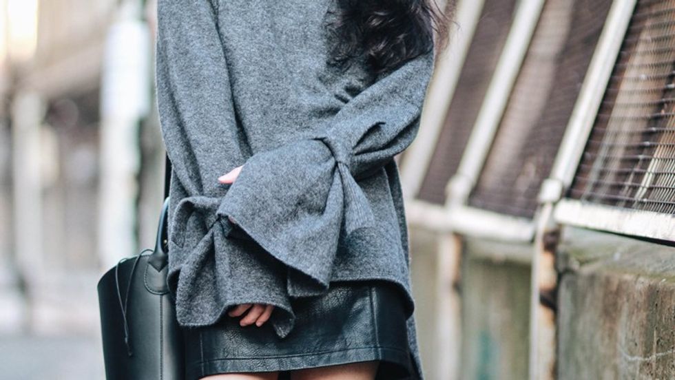 zaraknit zaraleatherskirt overtheknees BM3