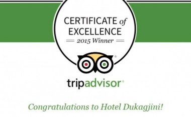 Hotel Dukagjini certifikohet me “Certificate of Excellence”