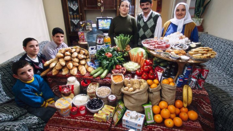 Interesante: Sa shpenzojnë familjet në botë, për një javë në ushqim? (Foto)