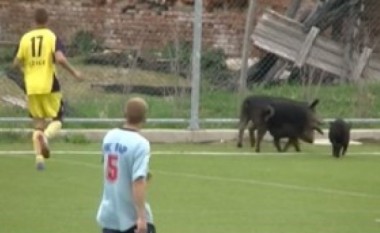 Derrat e ndërprenë ndeshjen futbollistike në Serbi (Video)