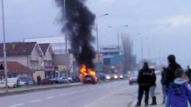 Aksident në rrugën Ferizaj-Shtime, lëndohen pesë persona – vetura kaplohet nga flakët