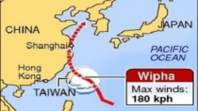 Tajfuni “Wipha” godit Kinën, dy milionë njerëz të evakuuar