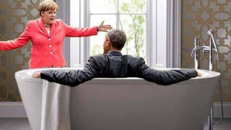 Merkel e Obama bëhen objekt talljeje në internet (Foto)