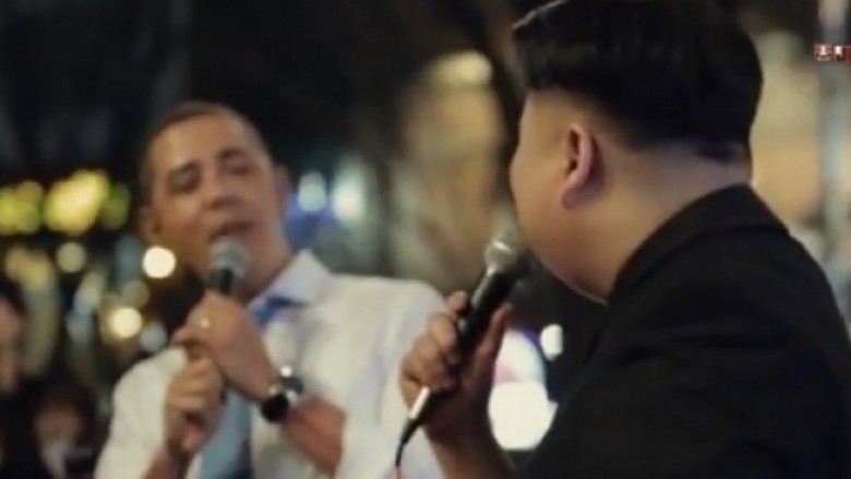 Obama dhe Kim Jong-Un këndojnë bashkë (Video)