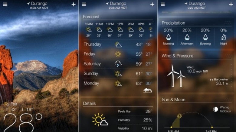 Yahoo Weather debuton edhe në iPad