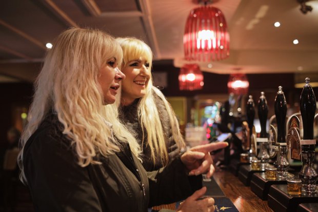 *** EXCLUSIVE - VIDEO AVAILABLE *** BURNLEY, UNITED KINGDOM - JANUARY 17: The mother and daughter duo describe themselves to be more like sisters as they often go out together on January 17, 2016 in Burnley, England. A PLASTIC surgery addict mum has spent £40,000 resculpting her face and body - to look more like her DAUGHTER. With their peroxide blonde locks, svelte size eight figures and stunning youthful looks, the two women are often mistaken for sisters. But 57-year-old Janet Horrocks, from Lancashire, has endured extensive cosmetic surgery to look like her 35-year-old daughter Jane Cunliffe, including two boob jobs, an eye-lift, a nose job - plus botox and regular fillers. And while Jane admits she was shocked when she first discovered her motherís plastic surgery plan, Janet has vowed to continue her quest for youthful perfection until the day she dies.  PHOTOGRAPH BY Ben Morgan / Barcroft Media UK Office, London. T +44 845 370 2233 W www.barcroftmedia.com USA Office, New York City. T +1 212 796 2458 W www.barcroftusa.com Indian Office, Delhi. T +91 11 4053 2429 W www.barcroftindia.com