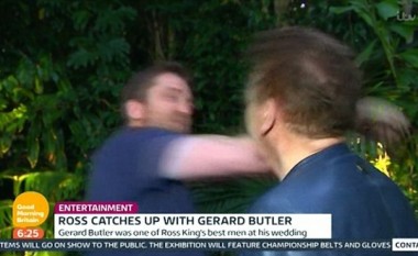 Gerard Butler “grushton” një gazetar (Video)