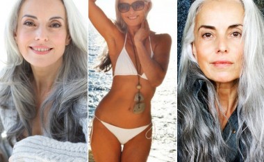 Modelja 60 vjeçare pozon me rroba banjo (Foto)