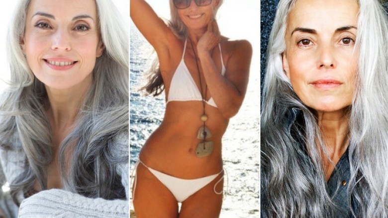 Modelja 60 vjeçare pozon me rroba banjo (Foto)