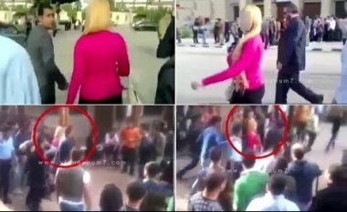 Ja çfarë ndodhë kur një bionde “e nxehtë” ecën nëpër Universitetin e Kajros (Video)