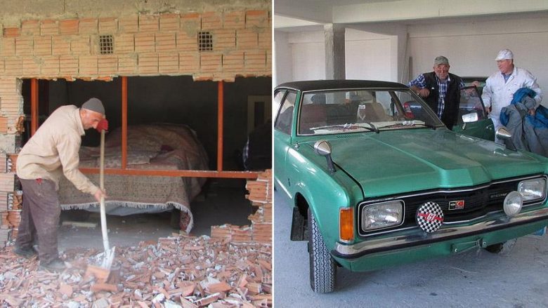 Pas 37 viteve, nxjerr jashtë veturën që e kishte “mbyllur” në ndërtesë (Foto)