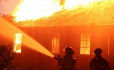 Zjarr në një shtëpi në lagjen Serovë të Shkupit (Video)