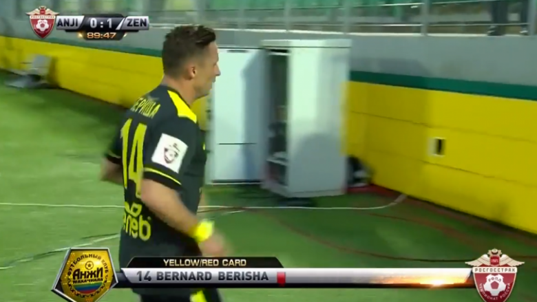 Bernard Berisha ndëshkohet me të kuq ndaj Zenitit (Video)