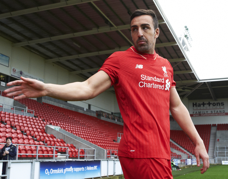 ST HELENS, ENGLAND - DECEMBER 6:  (THE SUN OUT, THE SUN ON SUNDAY OUT) Jose Enrique of Liverpool during the Liverpool v Everton U21 Premier League game at Langtree Park on December 6, 2015 in St Helens, England.  (Photo by Nick Taylor/Liverpool FC via Getty Images)