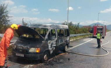 Shpërthen një furgon në hyrje të Tetovës (Foto/Video)
