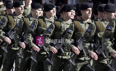 Ushtari i FSK-së ia jep adoleshentit armën gjatë marshimit (Foto)