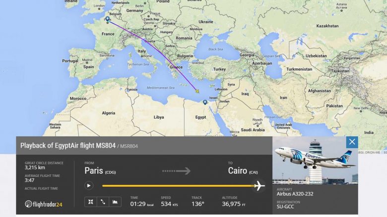 Aksidenti i aeroplanit të Egyptair mund të jetë shkaktuar nga një mjet shpërthyes