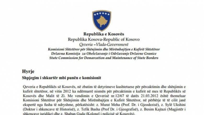 Ky është Raporti i Komisionit Shtetëror për shënjimin dhe mirëmbajtjen e vijës kufitare me Malin e Zi (Dokument)