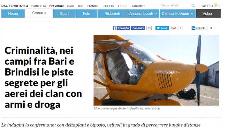 Repubblica: Aeroplanë me armë dhe drogë nga Shqipëria dhe Kosova, çdo ditë aterrojnë në Itali