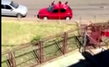 Nëna ia del ta nxjerrë fëmijën nga vetura që po ja vidhnin (Video)