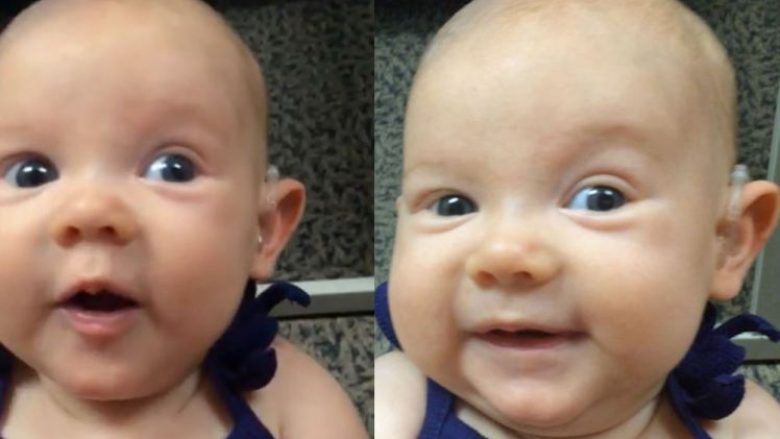 I vendosin aparat dëgjimi: Shikoni si reagon kur dëgjon nënën për herë të parë (video)