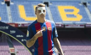 Barcelona gënjen për 'maskën' e Digne, ja çfarë kishte lojtari në hundë