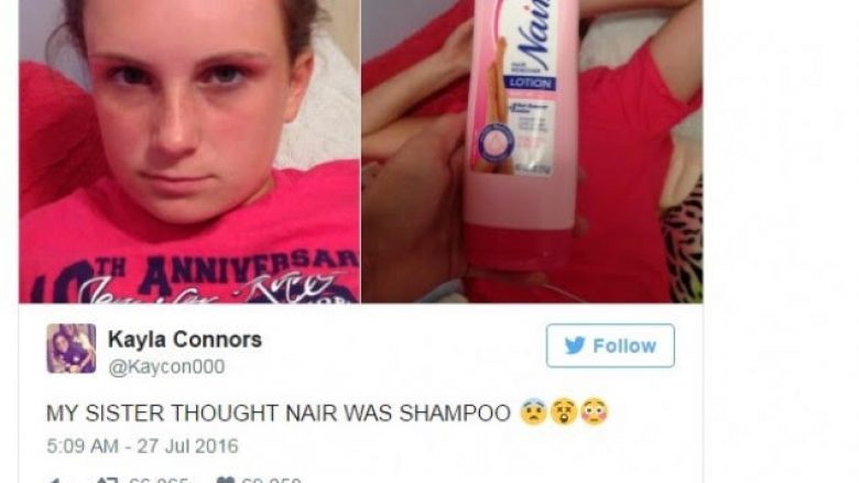 Njihuni me vajzën që mendoi se kremi për heqjen e qimeve ishte shampo!