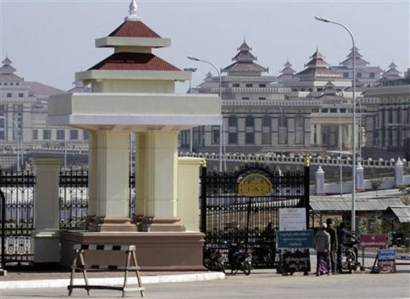 In this photo taken Tuesday, Jan. 4, 2011, newly constructed parliament buildings are seen in Myanmar's new administrative city Naypyitaw, Myanmar. (AP Photo/Khin Maung Win)